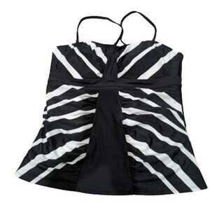 Athleta Belize‎ Stripe Bandeau tankini 40B/C